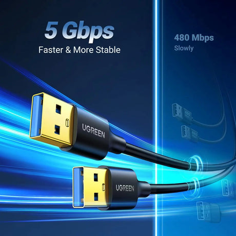 UGREEN 2M USB 3.0 Male to Male Cable, 5Gbps, Nylon Durable, Compatible with Hard Drive, Cooling Fan/pad, Camera, DVD Player, TV, Flash Light, Hub, Monitor, Speaker, and More (10371) Ugreen India