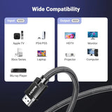 UGREEN HDMI 2.1 Cable 2M 8K@60Hz 4K@120Hz Ultra HD Braided Dynamic HDR eARC Dolby Vision PS5 Xbox Series X TV Monitor (70321)