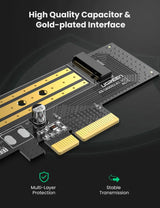 UGREEN M.2 NVMe to PCIe 3.0 x4 Adapter Card M-Key SSD 2280 2260 2242 2230 Desktop PCI Express Converter Card 70503