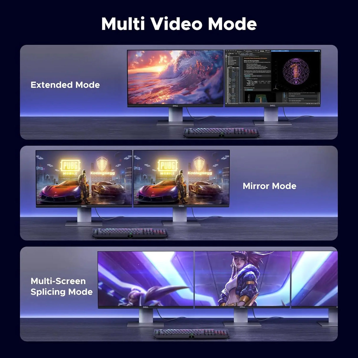 UGREEN 1M DisplayPort 1.4 Cable 8K@60Hz 4K@144Hz DP to DP High Speed HDR HBR3 DSC Gaming Monitor Graphics Card PC Laptop 80390