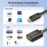 UGREEN Micro HDMI to HDMI Cable Type D Male to Type A Female Adapter 4K 3D GoPro Hero 5 Raspberry Pi 4 20134