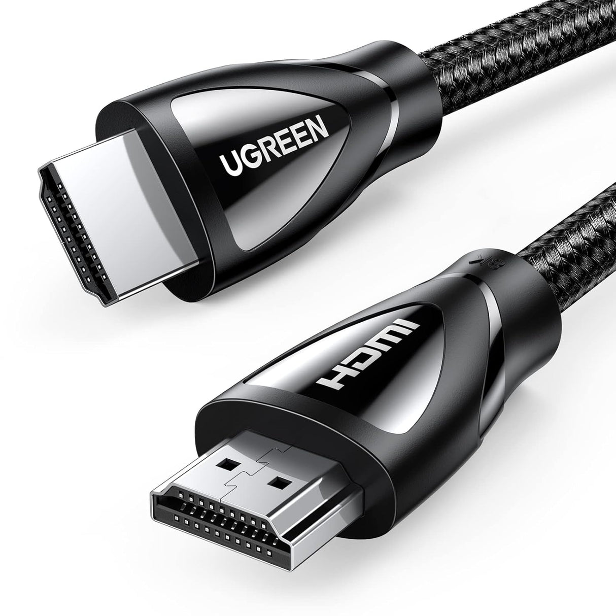 UGREEN 5M/16Ft 8K HDMI 2.1 Cable Ultra High Speed 48Gbps 4K 120Hz Braided Cord Dynamic HDR Vision HDR 10 eARC Cable Compatible with MacBook pro 2021 PS5 PS4 Xbox Roku UHD TV Blu-ray Projector(80405)