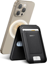 UGREEN Magnetic Phone Card Holder Leather Wallet Stand iPhone 15 14 13 12 Series Minimalist Not Mini Compatible Black (45165)