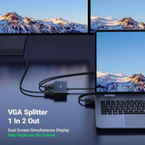 UGREEN VGA Splitter 1 In 2 Out Full HD 1080p Video Duplicator 1 VGA Input 2 VGA Outputs Monitor Projector HDTV PC Laptop 20918