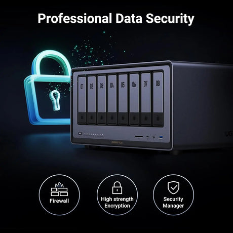 UGREEN NASync DXP8800 Plus 8-Bay Desktop ,Diskless, Intel i5 1235u 10-Core CPU, 2 * 10GbE, 128GB SSD, 8x SATA, 2x M.2 NVMe Slots, 10GbE, 8K HDMI, Thunderbolt 4 (35126) Ugreen