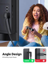 UGREEN 2M High Speed HDMI Cable with Ethernet 90 Degree Right Angle Supports 3D & Audio Return Compatible for Blu Ray Player 3D TV Roku Boxee Xbox360 PS3 Apple TV etc.(10173) - Ugreen India