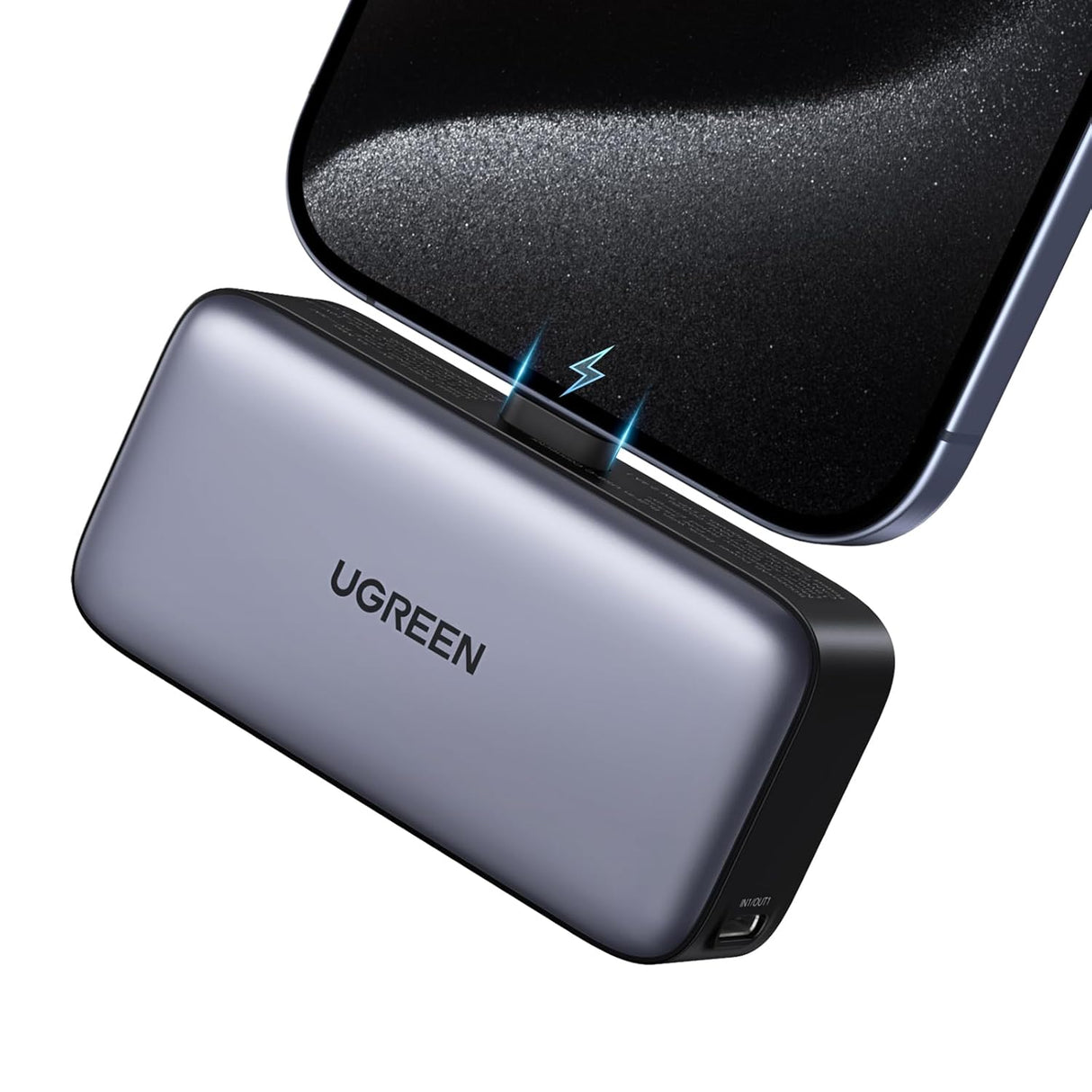 UGREEN 5000mAh Power Bank Built-in USB C Port, Portable Charger 22.5W Fast Charging with Stand, LED Display, Portable Battery Compatible with iPhone 15 iPad Pro Galaxy Pixel Black(35338)
