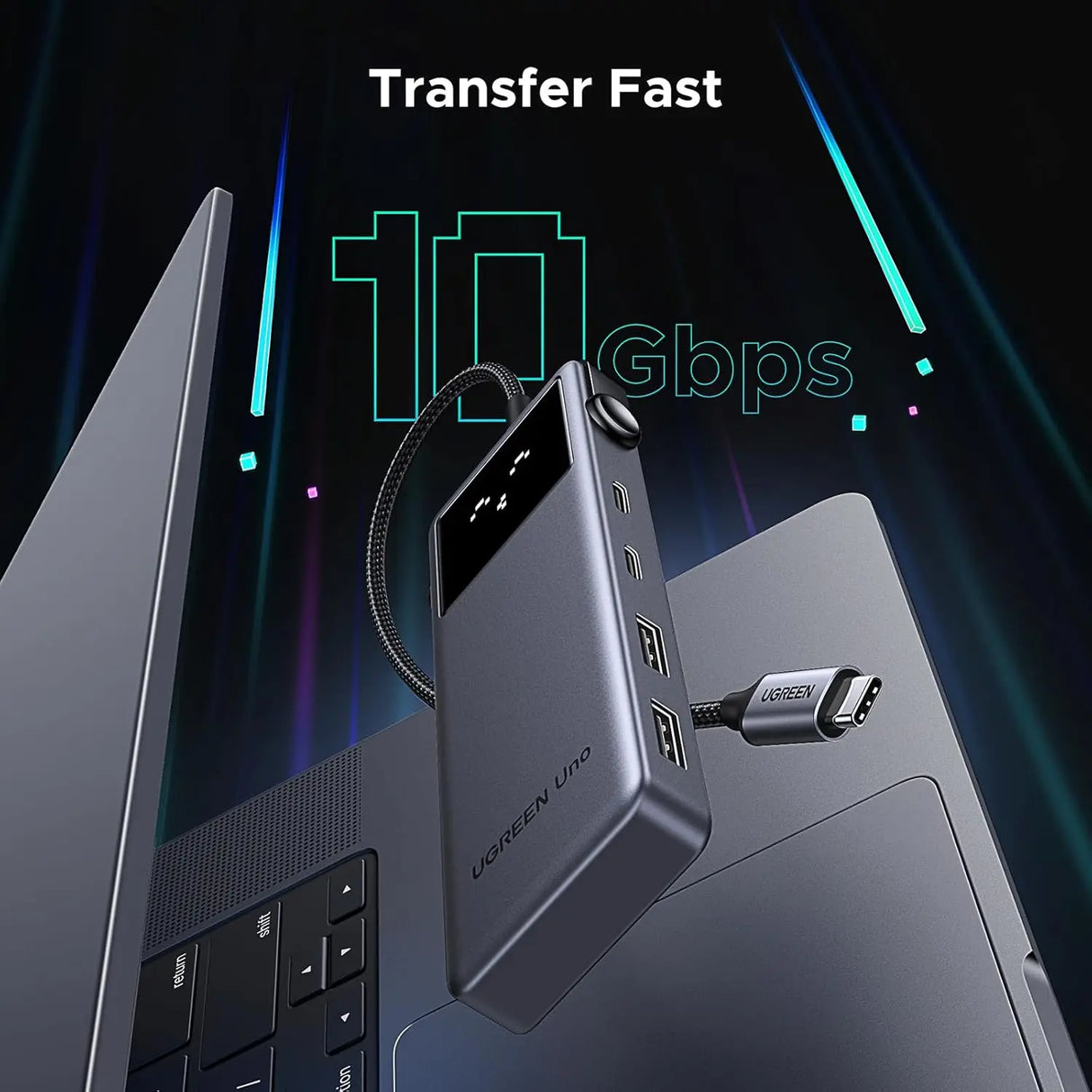 UGREEN Uno 6 In 1 USB-C Hub with 10Gbps 2*USB-C & 2*USB-A Data Ports, 1*PD, 1*4K@60Hz HDMI for MacBook Pro/Air, iPad Pro, Surface, XPS, Thinkpad and More (35998) - Ugreen India
