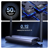 UGREEN 4K@30Hz 2.4G/5G वायरलेस HDMI ट्रांसमीटर और रिसीवर, एक क्लिक से कनेक्शन, 165FT/50M रेंज, लैपटॉप/PC/TV बॉक्स से मॉनिटर पर वीडियो और ऑडियो स्ट्रीम करने के लिए एक्सटेंडर (90909A) 