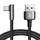 UGREEN USB A 2.0 to USB C Cable 1M Right Angle 90 Degree Braided Zinc Alloy Samsung Galaxy S10 S9 Note 9 Switch (70413)