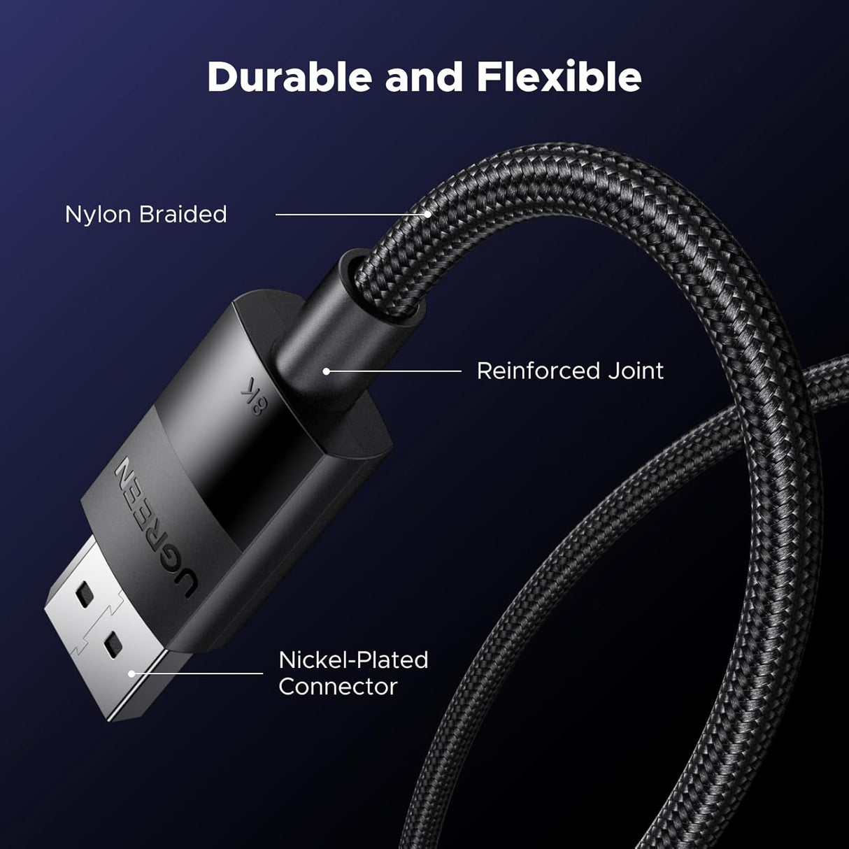 UGREEN 1.5M DisplayPort 1.4 কেবল 8K@60Hz 4K@144Hz হাই স্পিড DP থেকে DP HDR HBR3 DSC মনিটর গ্রাফিক্স কার্ড পিসি ল্যাপটপ 80391