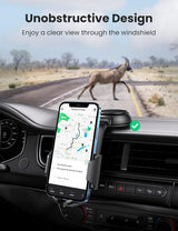 UGREEN Waterfall-Shaped Suction Cup Car Phone Mount Dashboard Cell Phone Holder Compatible with iPhone 12 11 Pro XR X XS Max 8 7 6 Plus 6S, Samsung Galaxy S20 S10 S9 S8 Plus Note 10 9 8(20473)