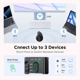UGREEN Ergonomic Wireless Mouse, Bluetooth & 2.4G Wireless, Quiet Clicks (65042)