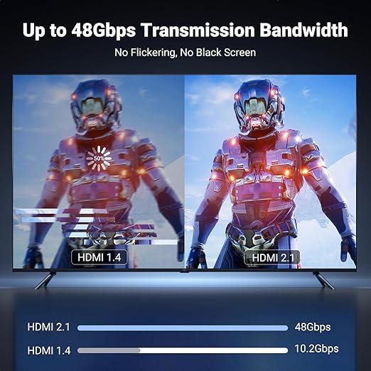 UGREEN 1M USB C to HDMI 2.1 Cable 8K@60Hz 4K@240/144/120Hz Type C Thunderbolt 4 HDMI HDR Lead Compatible with MacBook iMac Mac Mini iPad Pro iPhone 17 16 Galaxy Tab 10 S25 Surface XPS Pixel 10(35596)