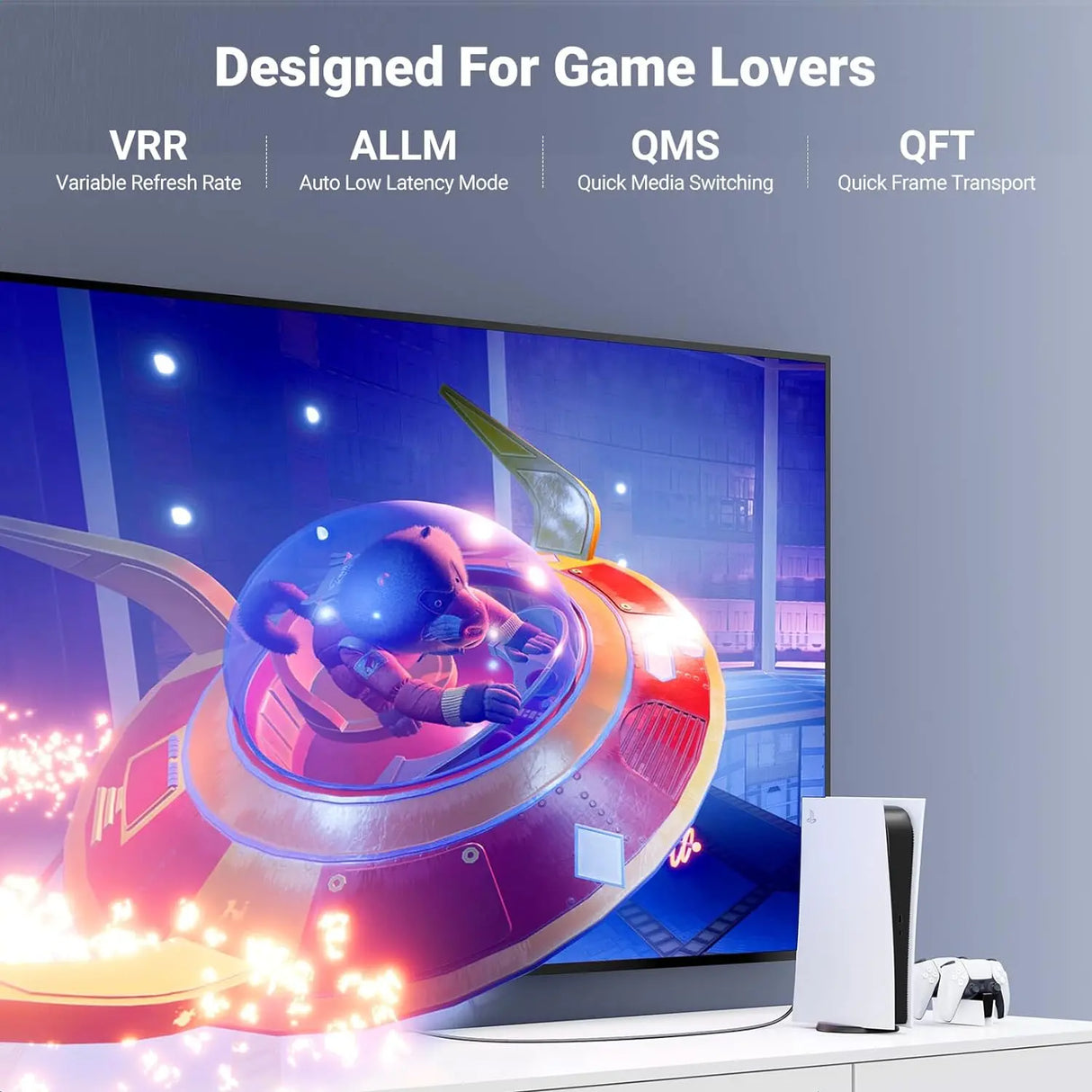 Ugreen 1m 8K@60Hz HDMI 2.1 मेल टू मेल केबल अल्ट्रा HD, डायनामिक HDR, हाई स्पीड 48Gbps, डॉल्बी विजन, eARC, Xbox One, Nintendo स्विच, Samsung TV, Roku, PS5, नायलॉन ब्रेडेड (70319) के लिए कम्पैटिबल है 