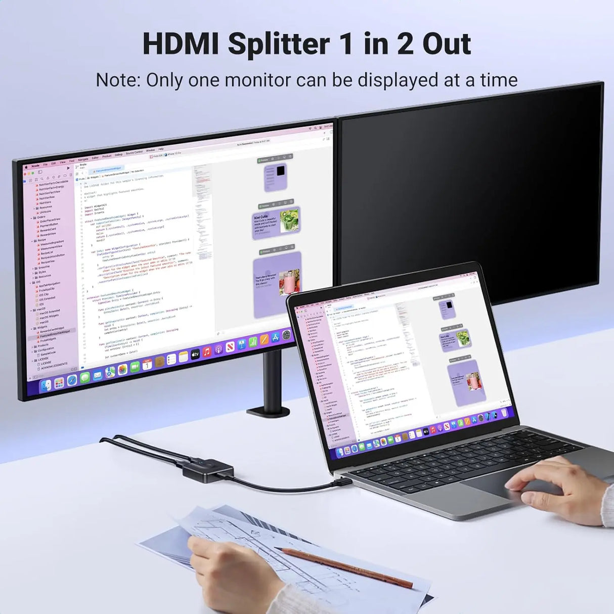 UGREEN 2 In 1 Out দ্বি-মুখী HDMI সুইচার 4K@60Hz HDMI স্প্লিটার