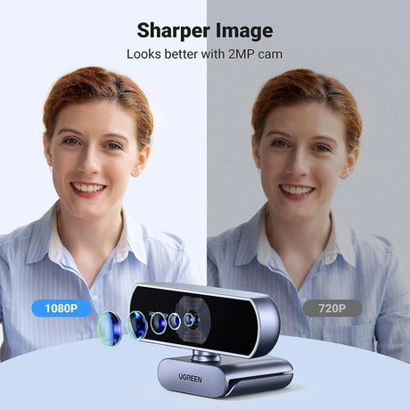 UGREEN USB Webcam, FHD 1080P/30fps For PC Webcam with Microphone, Clear Stereo Audio, Auto Light Correction, 85° View Web Cam for Live Streaming, Video Calling, Studying, Conferences etc. (15728) - Ugreen India
