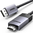 UGREEN 3.3FT/1M Unidirectional DisplayPort to HDMI Cable 8K@60Hz 4K@120Hz Active DP 1.4 to HDMI 2.1 Cord HDR, Dolby, HDCP2.3, DSC1.2a, 32.4Gbps Braided Compatible with Monitor, Dell, HP, HDTV, AMD NVIDIA (80395) - Ugreen India