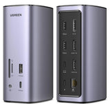 UGREEN 13-इन-1 USB-C PD डॉकिंग स्टेशन लैपटॉप के लिए HDMI के साथ, DP 4k@60Hz (8K Max) ट्रिपल डिस्प्ले मॉनिटर विंडोज और मैक के लिए, 10 Gbps USB-C और USB-A डेटा, 100W चार्जिंग, ईथरनेट, ऑडियो, SD/TF कार्ड स्लॉट (90325)