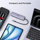 UGREEN 9-इन-1 USB C मल्टी फंक्शन डॉक 4K@60Hz HDMI, 5Gbps USB-C और USB-A डेटा पोर्ट, 1Gbps ईथरनेट, 100W PD, SD/TF कार्ड रीडर, MacBook Air/Pro, iPad Pro/Air, Dell XP और अन्य के लिए डॉकिंग स्टेशन के साथ (15375)