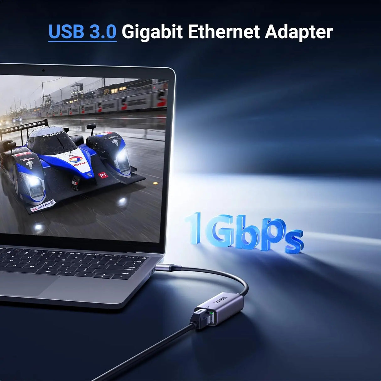 UGREEN USB 3.0 to Ethernet Gigabit RJ45 LAN 10/100/1000 Mbps Adapter Aluminum Converter Compatible for Nintendo Switch, MacBook, Mac Pro Mini, iMac, XPS, Surface Pro, Notebook, PC, Grey (50922) Ugreen India