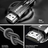 Ugreen 1m 8K@60Hz HDMI 2.1 मेल टू मेल केबल अल्ट्रा HD, डायनामिक HDR, हाई स्पीड 48Gbps, डॉल्बी विजन, eARC, Xbox One, Nintendo स्विच, Samsung TV, Roku, PS5, नायलॉन ब्रेडेड (70319) के लिए कम्पैटिबल है 