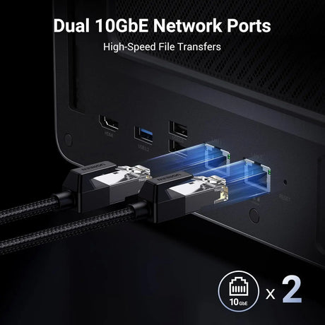 UGREEN NASync DXP6800 Pro 6-Bay Desktop NAS, Intel i5 1235u 10-Core CPU, 8GB DDR5 RAM, 128G SSD, 2 * 10GbE, 2 * M.2 NVMe Slots, 8K HDMI, 2 * TBT4, Network Attached Storage, Diskless (25897) Ugreen