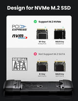 UGREEN M.2 NVMe SSD Enclosure 2-in-1 USB-C USB-A 10Gbps USB 3.1 Gen 2 Tool-Free M B&M Key 2242 2280 External Case (70532)