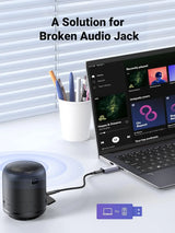 UGREEN 2-in-1 USB External Sound Card Audio Adapter USB to 3.5mm Headphone Mic Jack Converter PC Laptop PS5 PS4 Mac (80864)