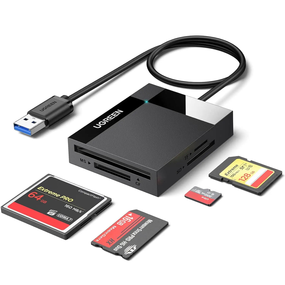 Green Card Scanner Ugreen 4 in 1 USB 3.0 All-in-One Card Reader – Ugreen India
