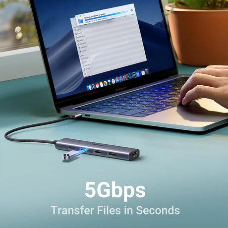 UGREEN Revodok USB C Hub HDMI 4K with PD Charge 100W Powered 5 in 1 USB C to USB 3.0 Adapter Compatible with iPhone 15 Plus Max MacBook Pro Air XPS Surface Pro 9GB iPad Pro Air Galaxy Tab S9 (15495) - Ugreen India