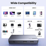 UGREEN 4K@60Hz Capture Card, Ultra HD HDMI Video Capture Card 1080P@240Hz USB 3.0 Ultra-Low Latency with VRR and HDR for Streaming, Gaming, Recording Compatible with iPad, Switch, PS5, Xbox, PC, Mac (25173) - Ugreen India