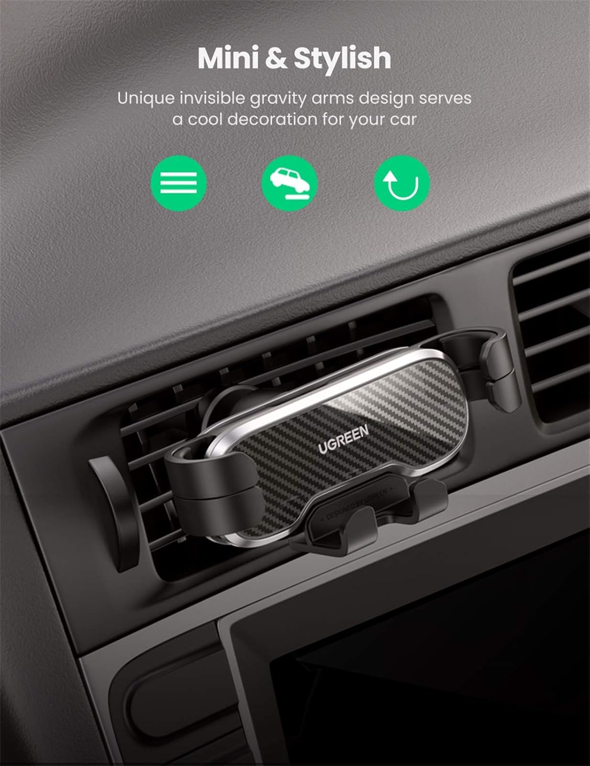 UGREEN Gravity Drive Air Vent Car Mount Phone Holder (80539)