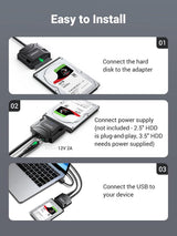 UGREEN 20611 USB 3.0 to SATA adapter easy to install