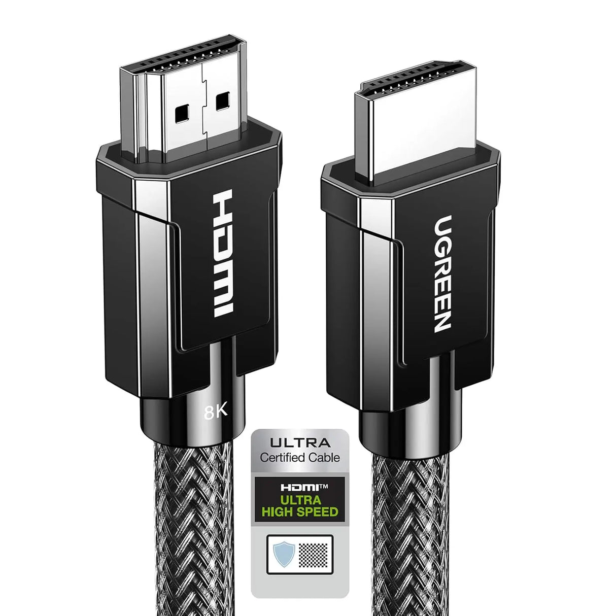 UGREEN HDMI 2.1 Cable 2M 8K@60Hz 4K@120Hz Ultra HD Braided Dynamic HDR eARC Dolby Vision PS5 Xbox Series X TV Monitor (70321)