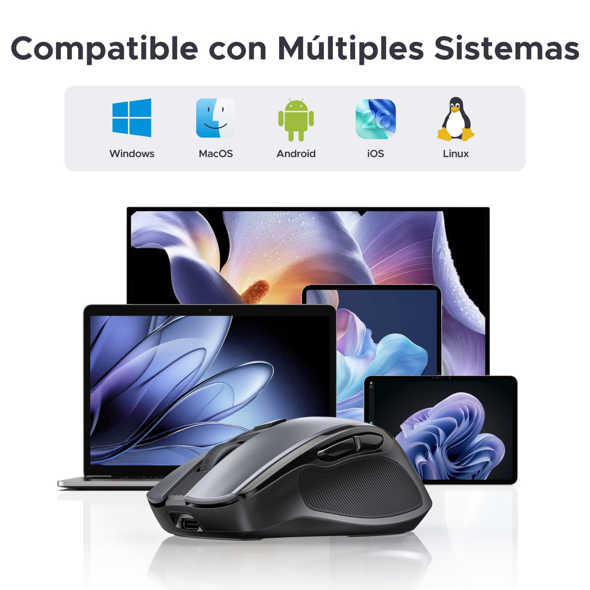 UGREEN 85082 ergonomic dual-mode wireless mouse compatible with multiple systems