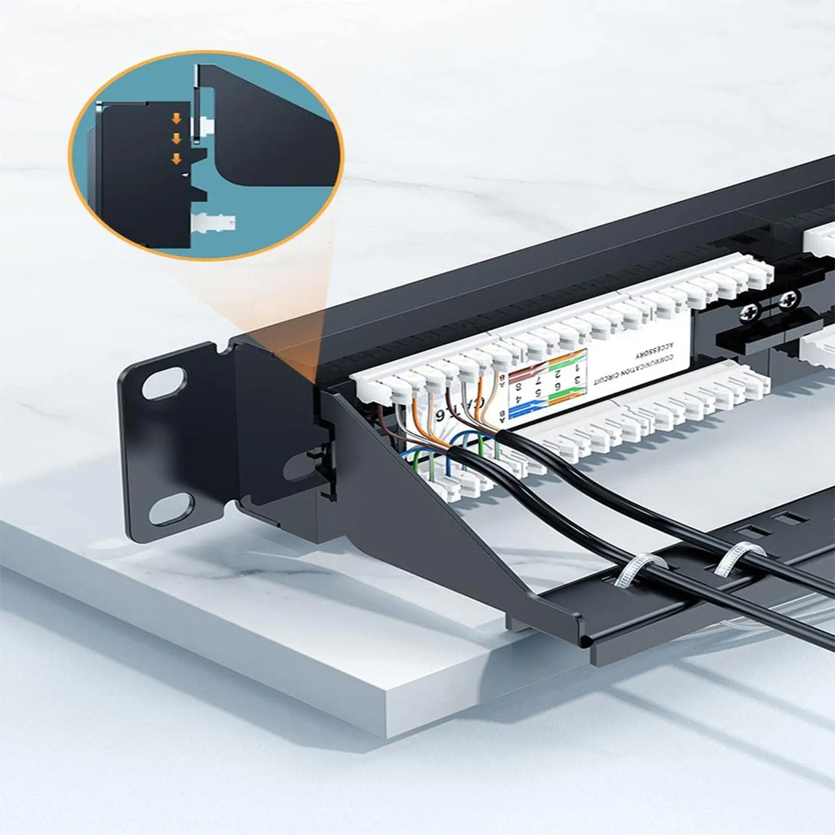 UGREEN Cat6 Patch Panel 24-Port 1U Rack Mount UTP Ethernet Network Panel RJ45 LAN Cable Data Center Server Office (70423)