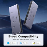 UGREEN 8K@60Hz HDMI KVM Switch for 4 Computers, HDMI 2.1, 4× USB 3.0 Ports (3× USB-A + 1× USB-C), Aluminum KVM, Desktop Controller, Includes 4 HDMI Cables + 4 USB Cables (55397)