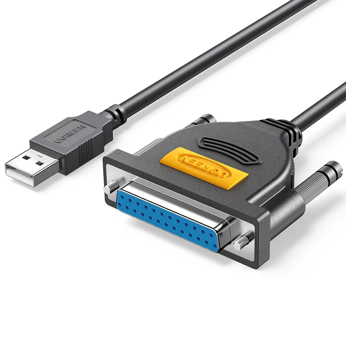 UGREEN 2M USB 2.0 to DB25 Female Parallel Printer Adapter Cable USB to Parallel Converter Inkjet Laser Printer Gray 20224