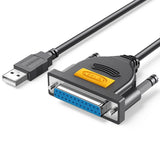 UGREEN 2M USB 2.0 to DB25 Female Parallel Printer Adapter Cable USB to Parallel Converter Inkjet Laser Printer Gray 20224