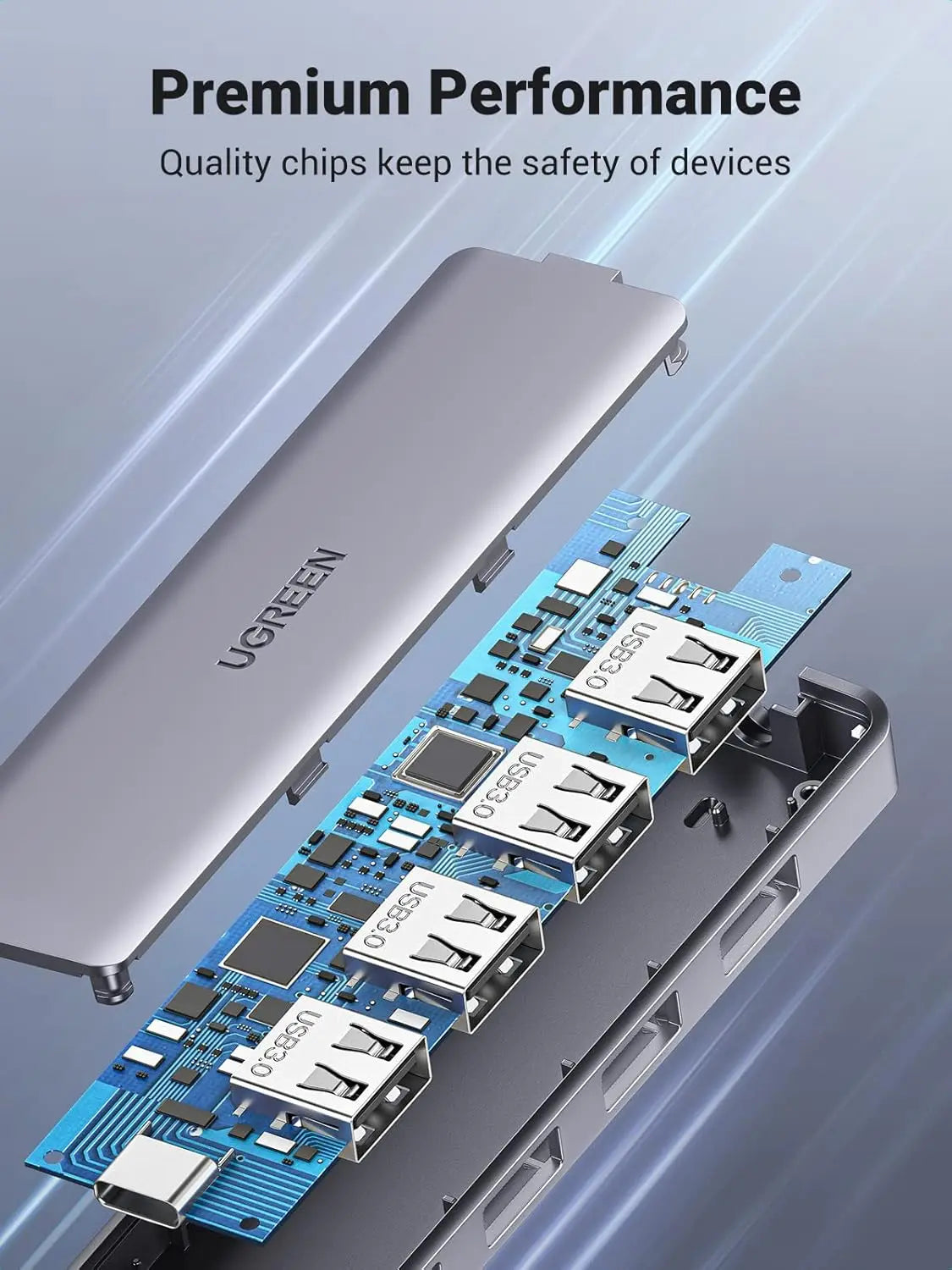 UGREEN 4-Port USB Type C Hub to USB 3.0 Adapter Micro USB Power MacBook Pro iMac Samsung Galaxy Note Dell XPS (70336)