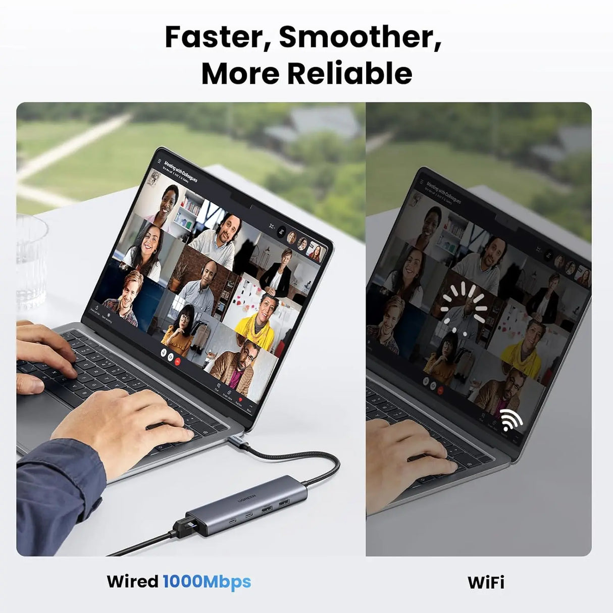 UGREEN USB C Ethernet Adapter 10Gbps 5-in-1 Hub 2 USB-C 3.2 USB-A Gigabit RJ45 Thunderbolt MacBook XPS iPad Pro (45320)