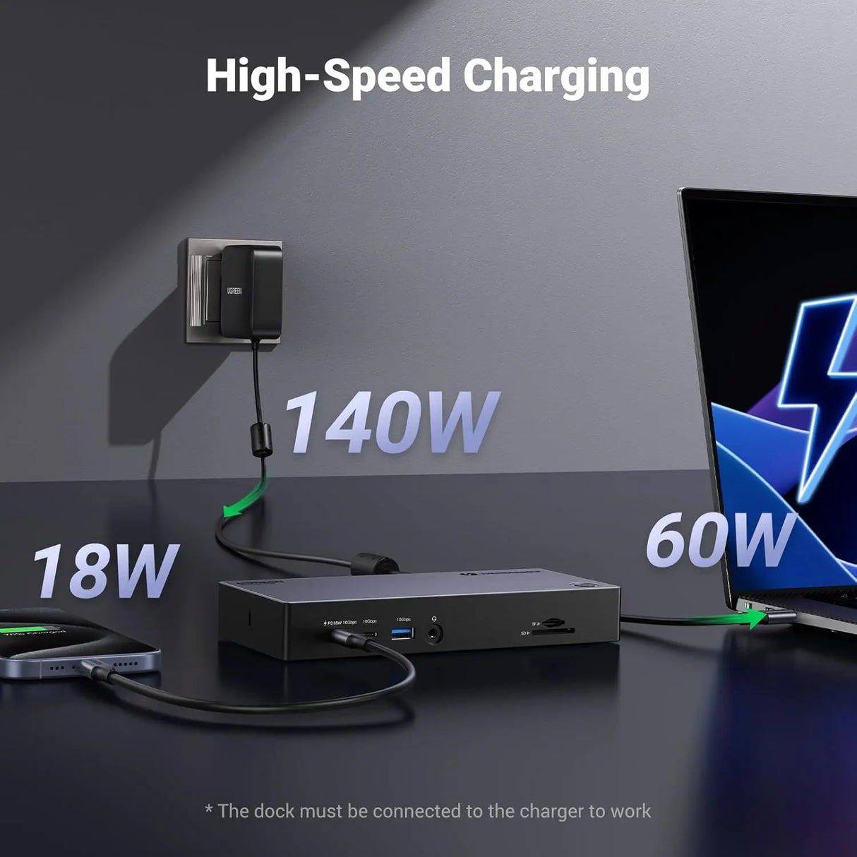 UGREEN Revodok Max 313 Thunderbolt 4 Dock, 13-in-1 40Gbps Docking Station Triple 4K@60Hz or Single 8K Display with HDMI 2.1, DP 1.4, Gigabit Ethernet, SD/TF 4.0, 60W PD Power for MacBook, Laptops (25085) - Ugreen India