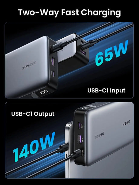 UGREEN 145W 25,000mAh Power Bank, Laptop Portable Charger, Nexode 3-Port USB C PD Battery Pack, for MacBook Pro/Air, Dell XPS, iPhone 16/15/14, Galaxy S24, Steam Deck, iPad, and More.(90597A) - Ugreen India