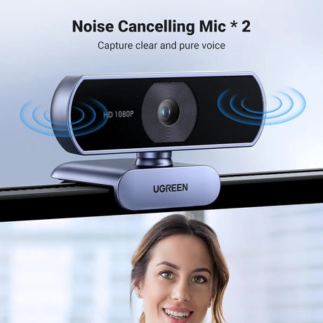 UGREEN USB Webcam, FHD 1080P/30fps For PC Webcam with Microphone, Clear Stereo Audio, Auto Light Correction, 85° View Web Cam for Live Streaming, Video Calling, Studying, Conferences etc. (15728) - Ugreen India