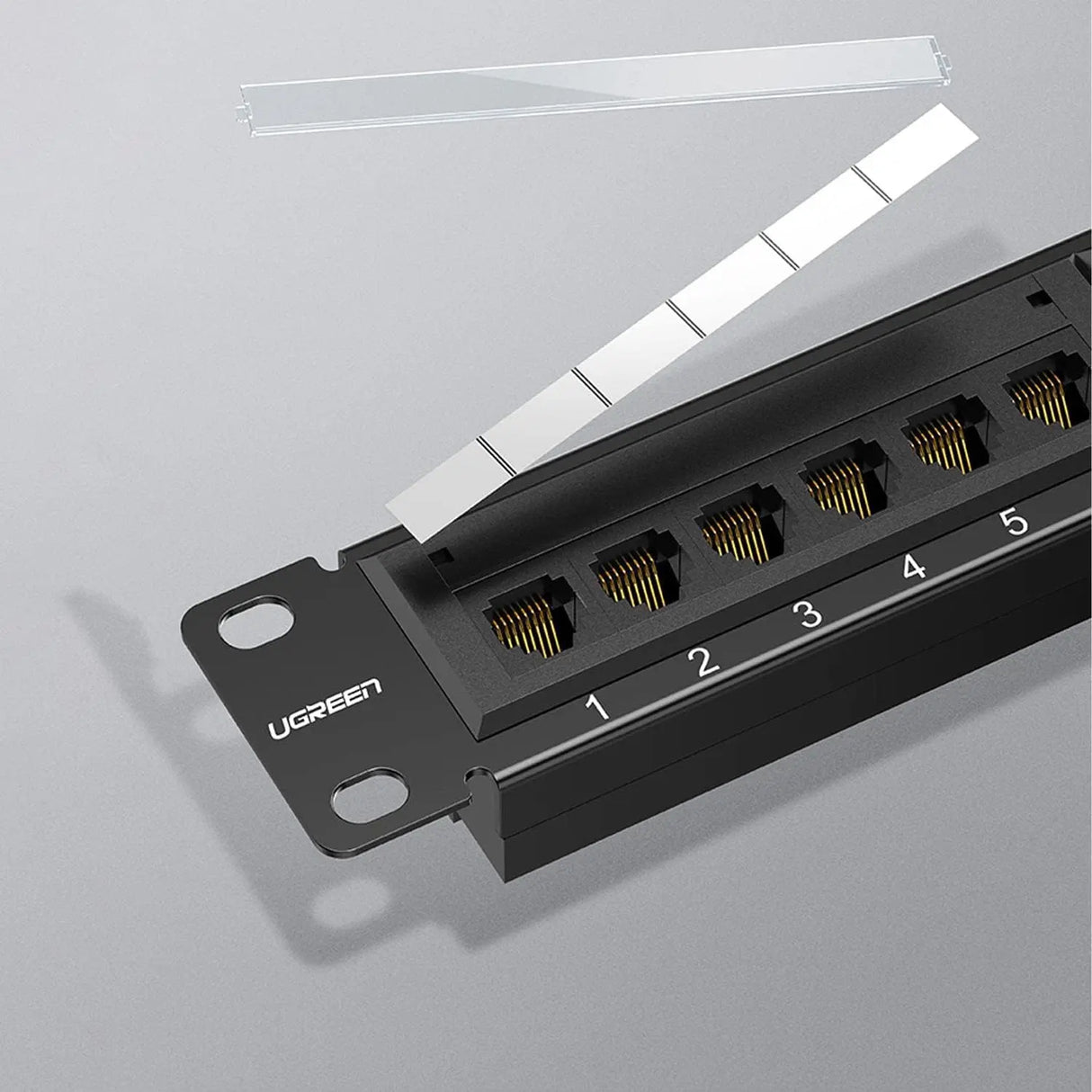 UGREEN Cat6 Patch Panel 24-Port 1U Rack Mount UTP Ethernet Network Panel RJ45 LAN Cable Data Center Server Office (70423)