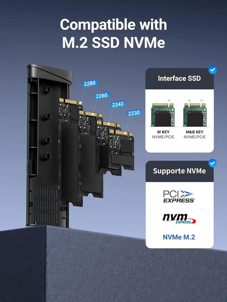 UGREEN M.2 NVMe SSD Enclosure 10Gbps USB 3.2 Gen 2 (10 Gbps) to NVME M-Key/(B+M) Key Solid State Drive External Enclosure Support UASP Trim for 2230/2242 /2260/2280 NVME SSDs (35267) Ugreen India