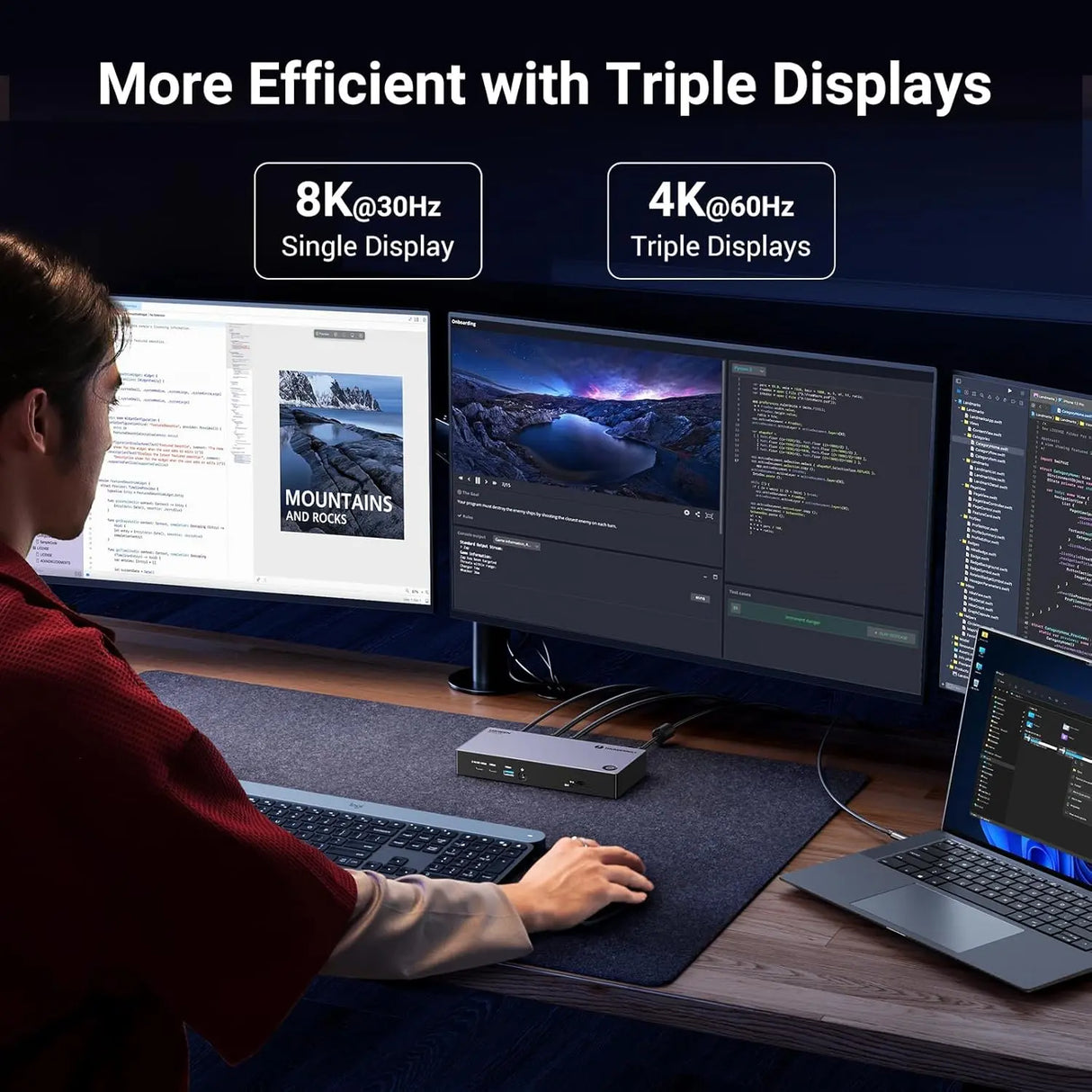 UGREEN Revodok Max 313 Thunderbolt 4 Dock, 13-in-1 40Gbps Docking Station Triple 4K@60Hz or Single 8K Display with HDMI 2.1, DP 1.4, Gigabit Ethernet, SD/TF 4.0, 60W PD Power for MacBook, Laptops (25085) - Ugreen India