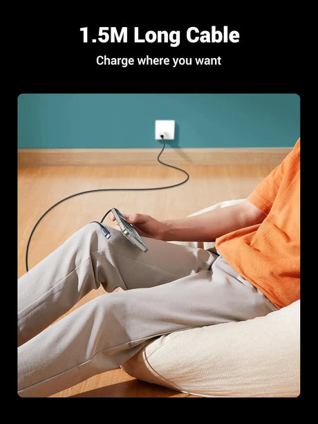 UGREEN 1.5M 100W USB C Male to USB C Male 2.0 2-in-1 Cable ,5A Fast Charging Cord Braided, PD 3.0 Fast Charging, Compatible with Samsung S24, iPhone 16 Pro Max, MacBook/iPad Pro, Google Pixel (35087) Ugreen India