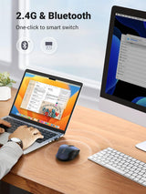 UGREEN Dual-Mode Bluetooth & 2.4GHz Silent Wireless Mouse – Ergonomic, 4000 DPI, 6 Buttons, Blue (25753)